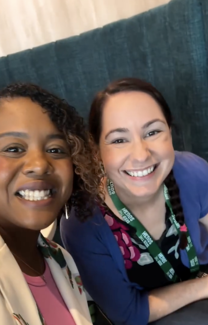 Erin and Vanessa at a startup conference