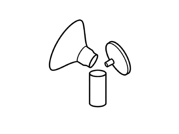 Line illustration of disposable parts